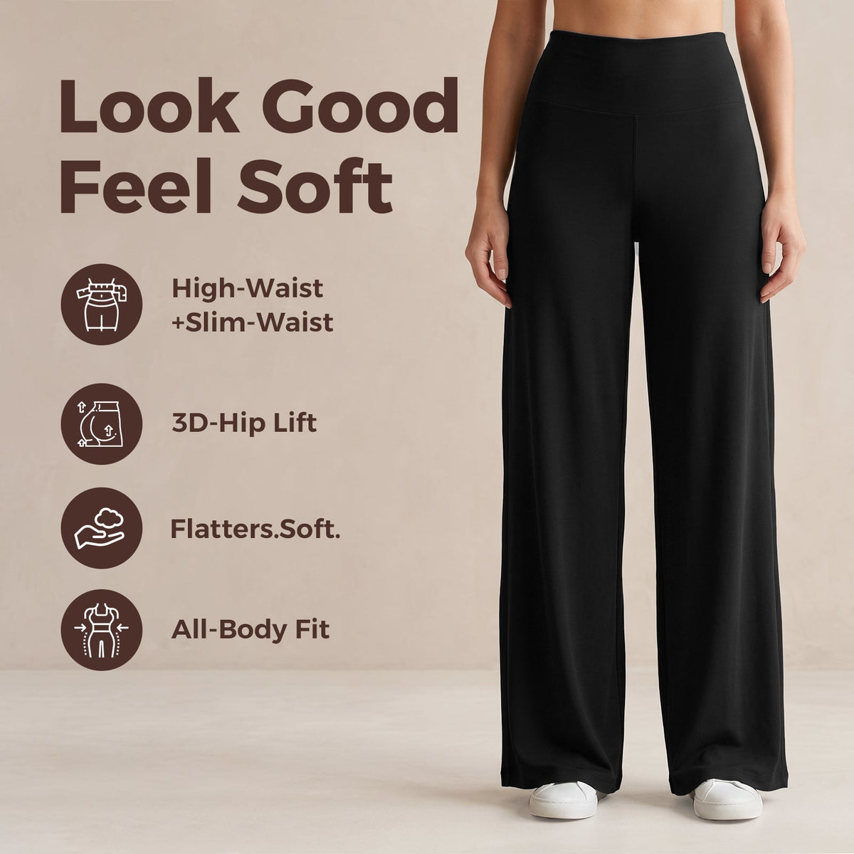 High-Waisted Tummy-Control Wide-Leg Leggings