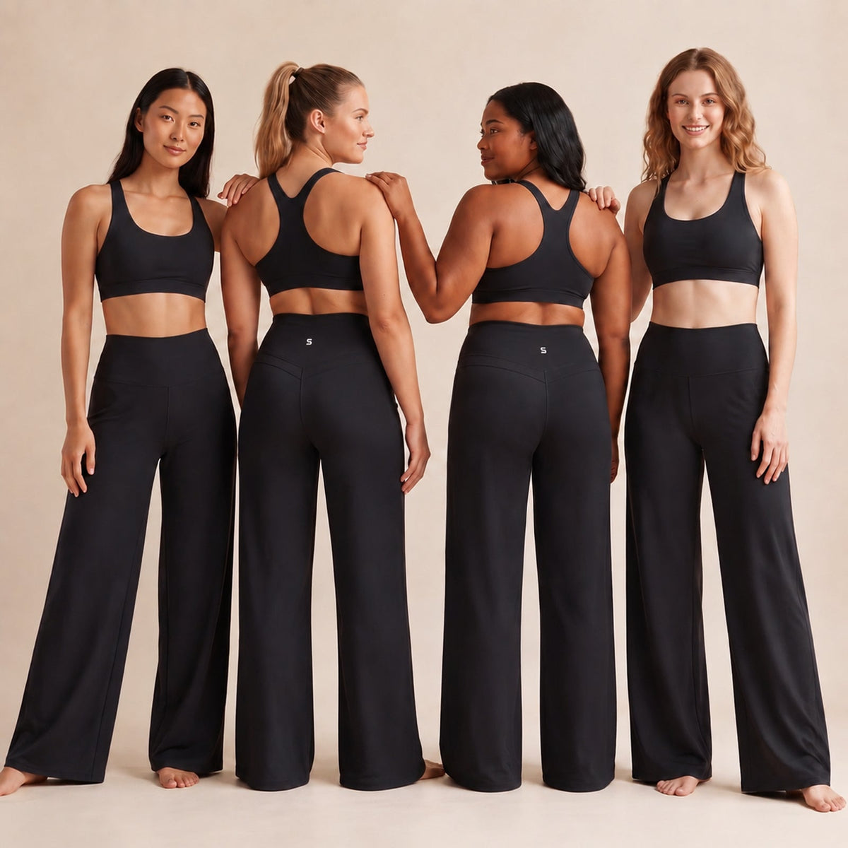 High-Waisted Tummy-Control Wide-Leg Leggings