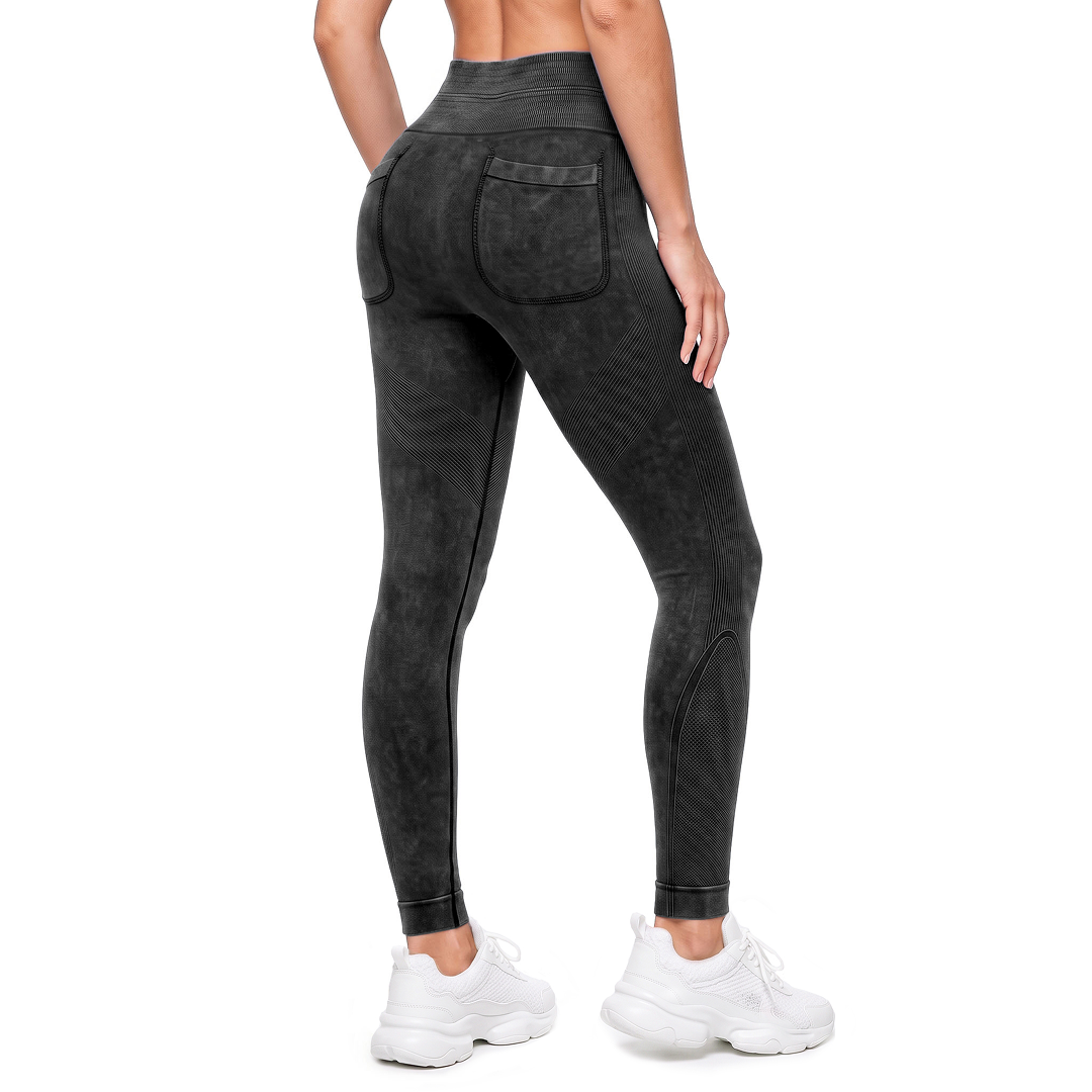 3D-Textured Ankle-Length Leggings