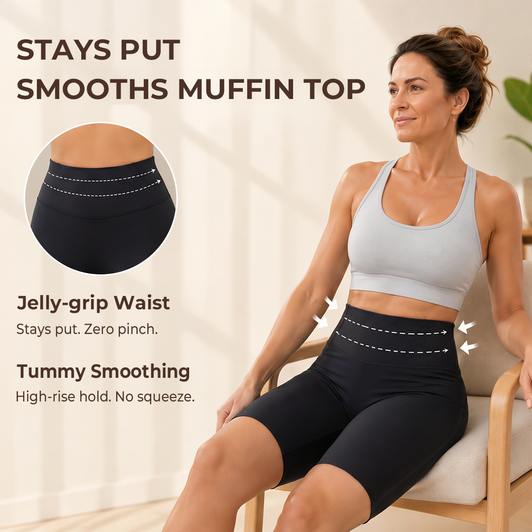 "No-Squeeze" Jelly-Grip 5" Sculpting Shorts (Tummy Smoothing & Anti-Chafe)