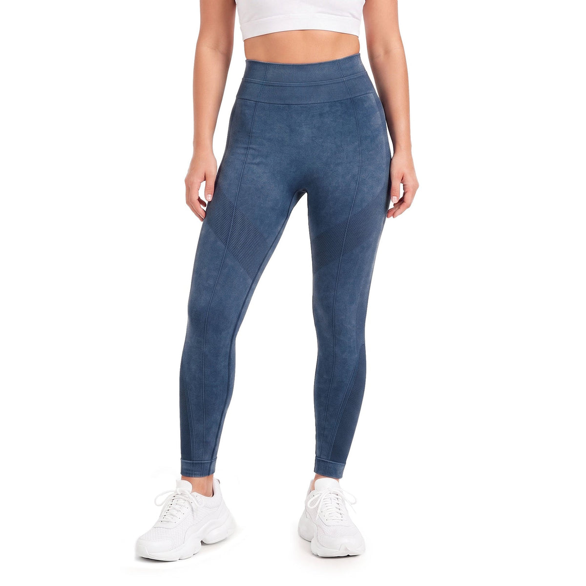 3D-Textured Ankle-Length Leggings