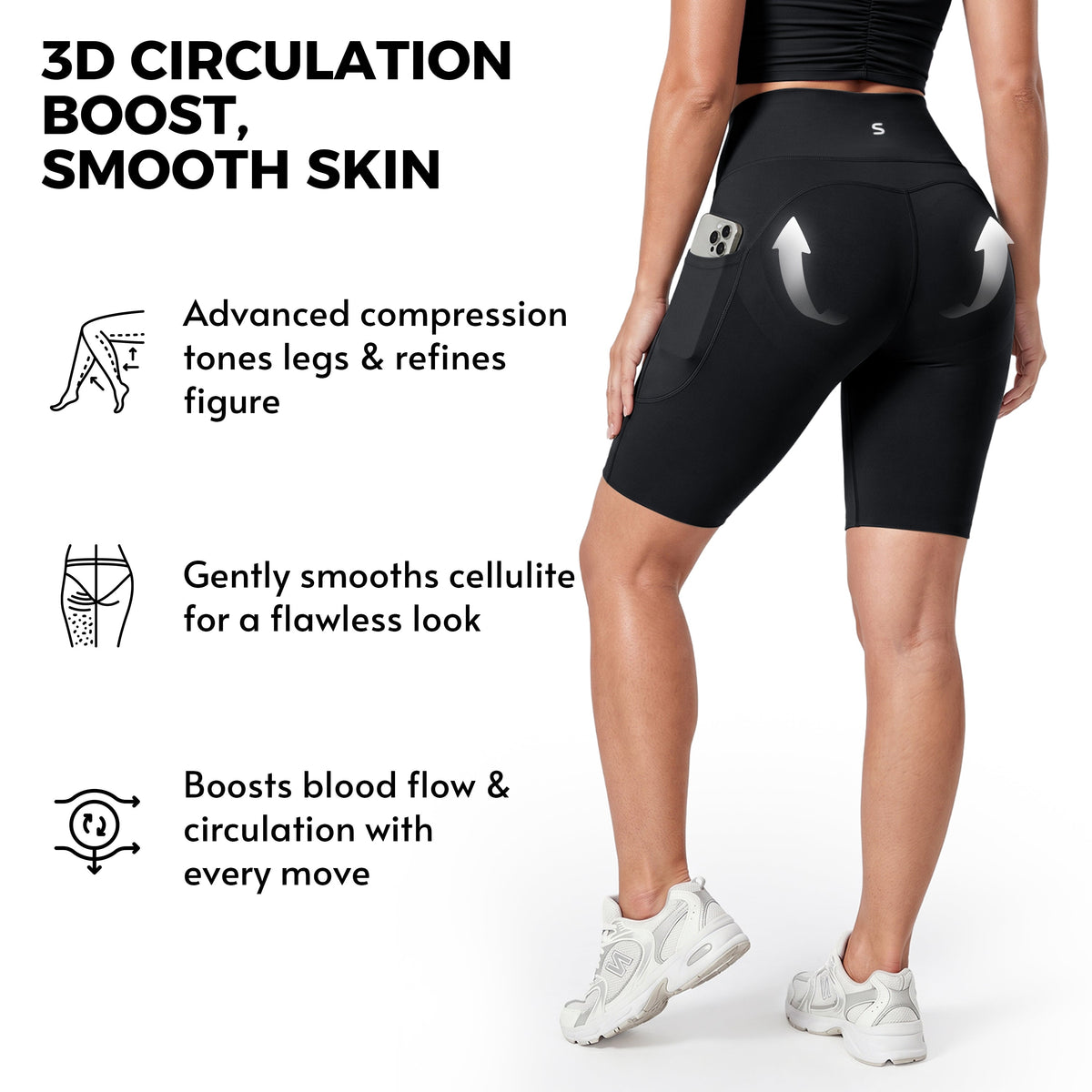 Pocket Anti-Cellulite Sculpting Short Leggings