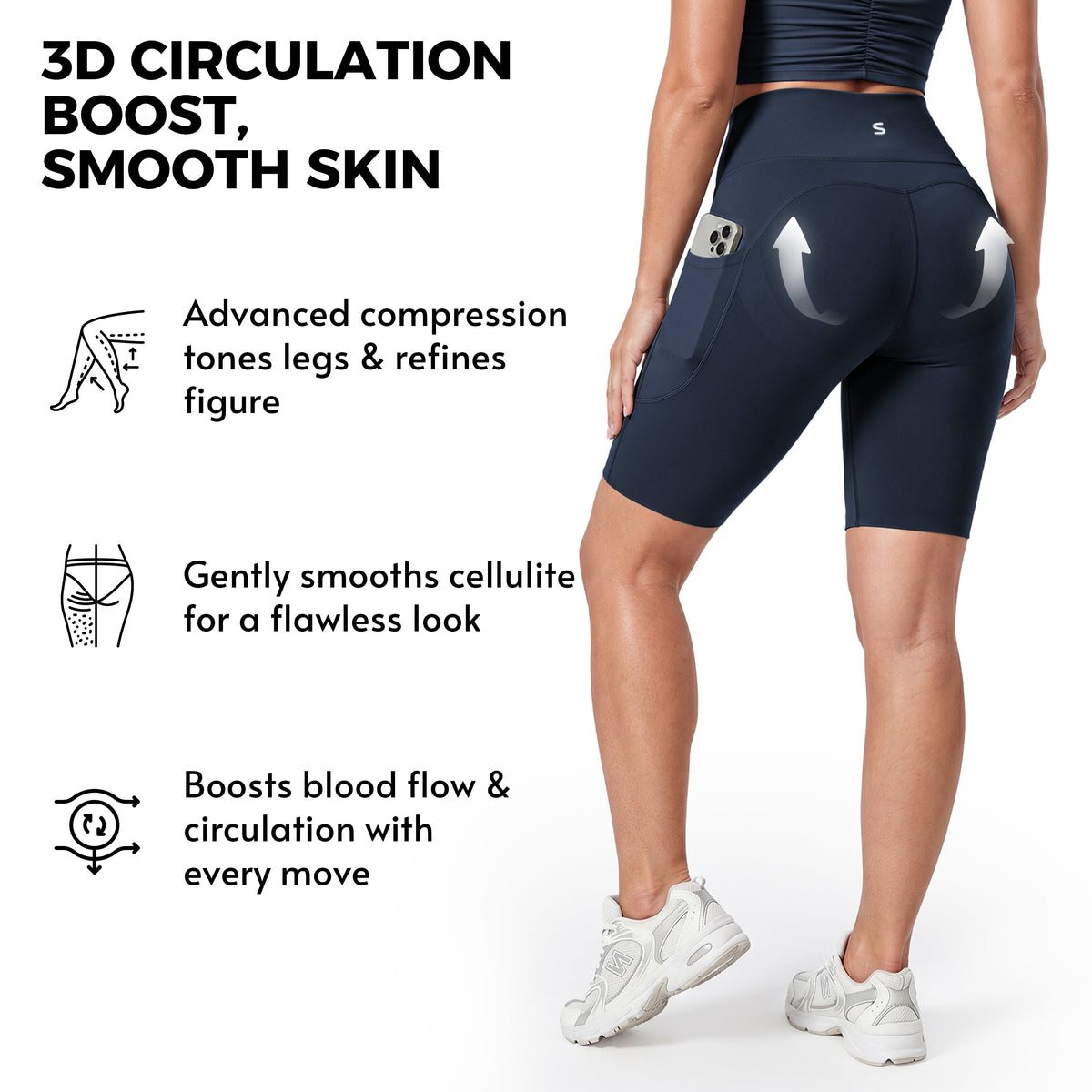 Pocket Anti-Cellulite Sculpting Short Leggings